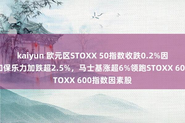 kaiyun 欧元区STOXX 50指数收跌0.2%因素股阿斯麦和保乐力加跌超2.5%，马士基涨超6%领跑STOXX 600指数因素股