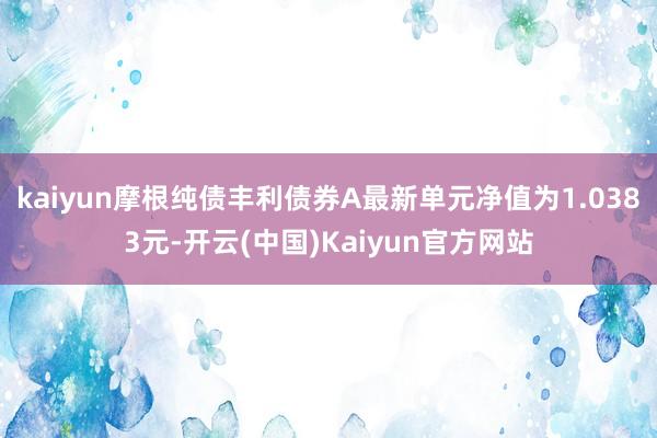 kaiyun摩根纯债丰利债券A最新单元净值为1.0383元-开云(中国)Kaiyun官方网站