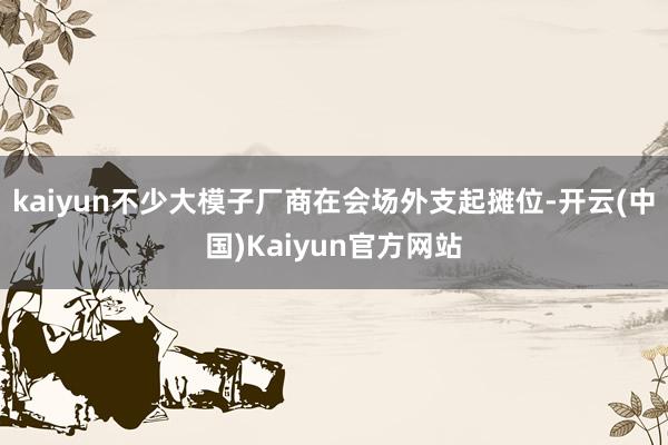 kaiyun不少大模子厂商在会场外支起摊位-开云(中国)Kaiyun官方网站