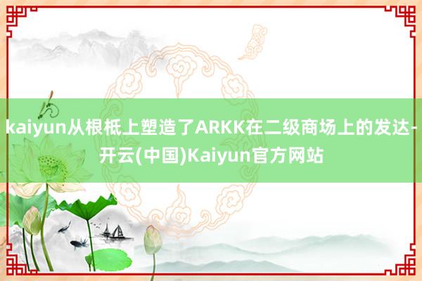 kaiyun从根柢上塑造了ARKK在二级商场上的发达-开云(中国)Kaiyun官方网站