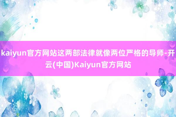 kaiyun官方网站这两部法律就像两位严格的导师-开云(中国)Kaiyun官方网站